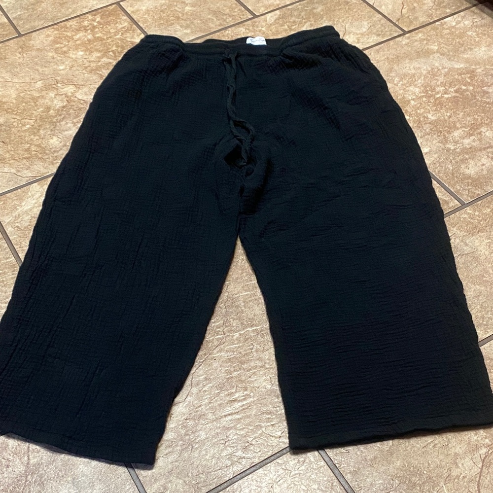 Jessica Simpson Black Wide Leg Large Lounge Pants Cotton Comfortable